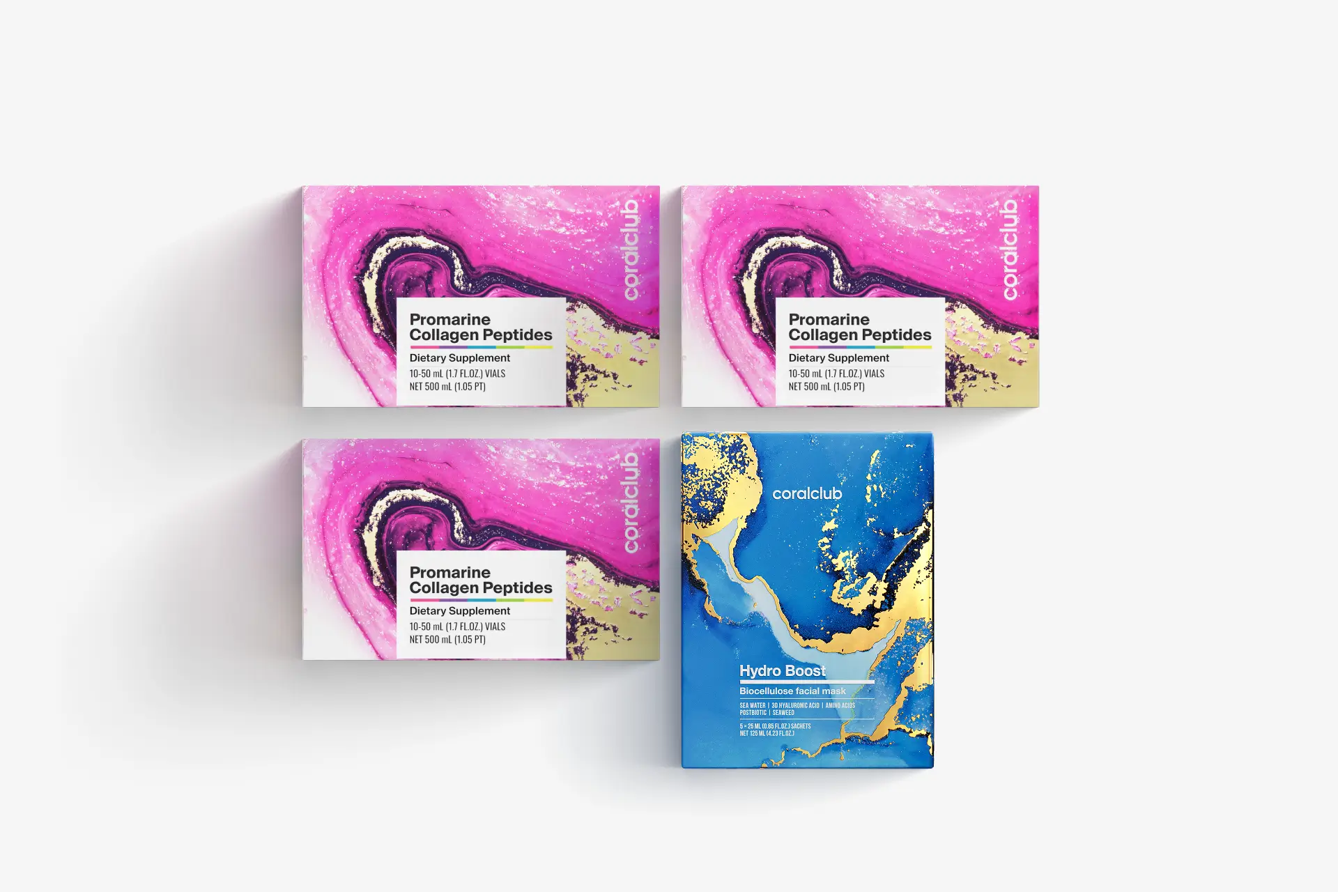Promarine Collagen Peptides (1 mēneša kurss)  & Hydro Boost Biocellulose Facial Mask (5 sašē paciņas)